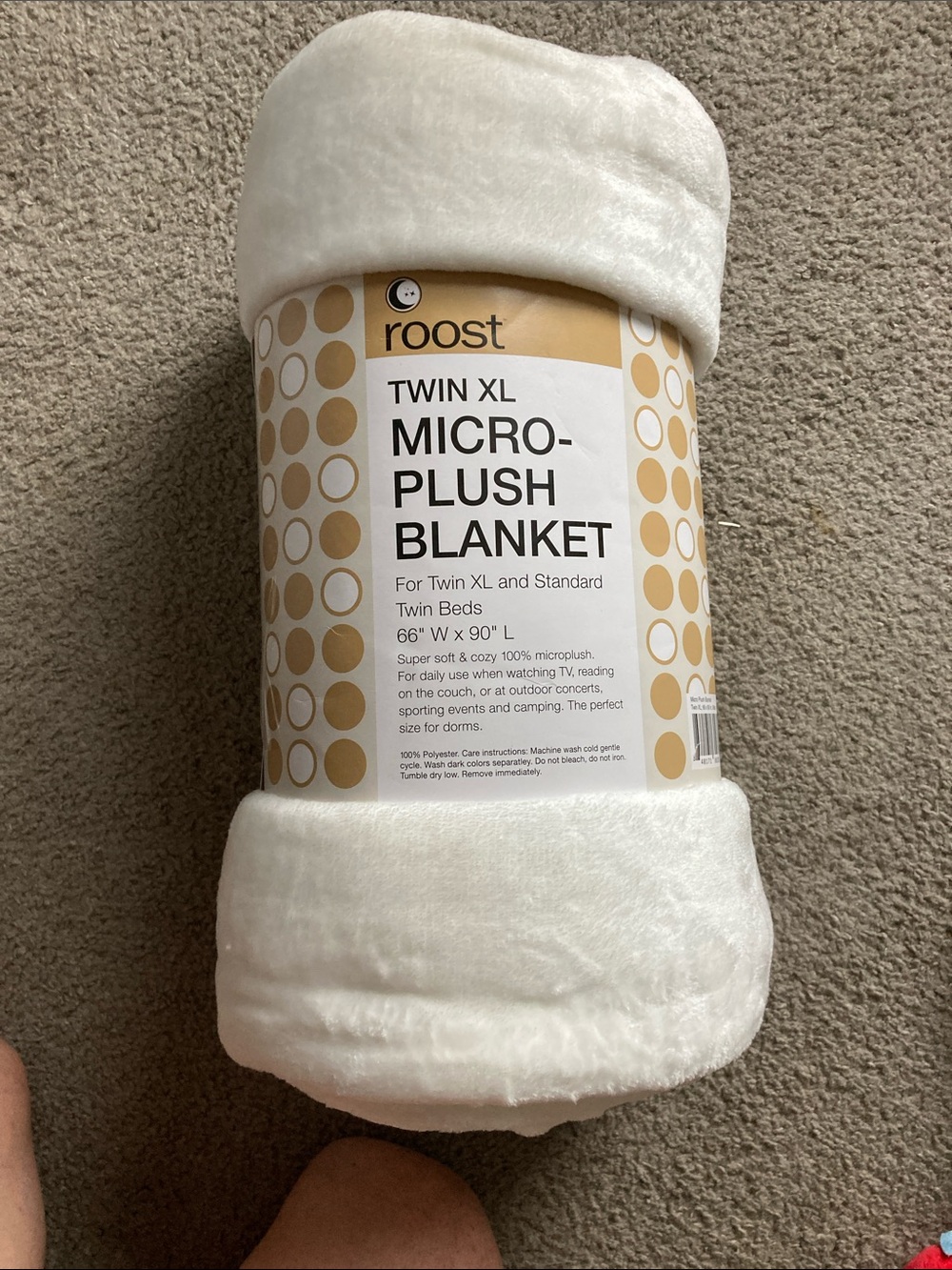 Roost Twin XL Micro-Plush Blanket in White